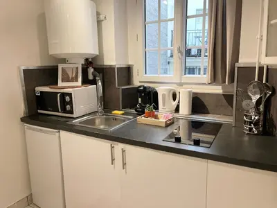 Cuisine ou kitchenette dans l'établissement Le Cocon du Panthéon