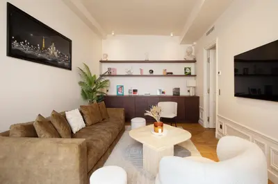Coin salon dans l'établissement Pick A Flat's Apartements with services in Louvre - Rue des Halles