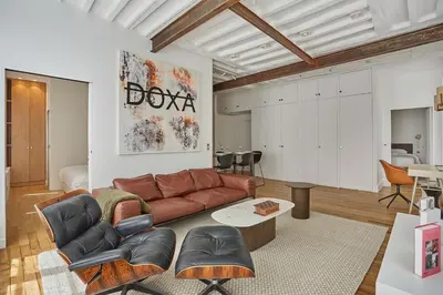 Coin salon dans l'établissement Amazing 2 bedrooms Apartment Paris Center by Studio Prestige