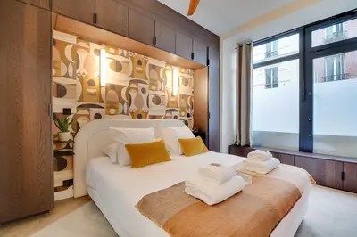 Un ou plusieurs lits dans un hébergement de l'établissement Superb apartment -1BR-4P- Montmartre
