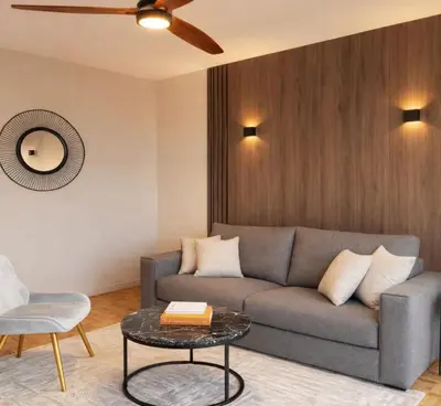 Coin salon dans l'établissement Porte de Versailles - Premium studio with Eiffel Tower view and lift
