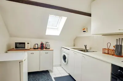 Cuisine ou kitchenette dans l'établissement Bourgon flat