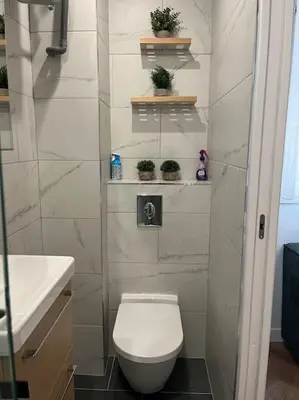 Salle de bains dans l'établissement Charmant Studio aux portes de Paris
