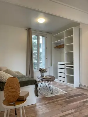 Coin salon dans l'établissement Cosy Studio - near Paris