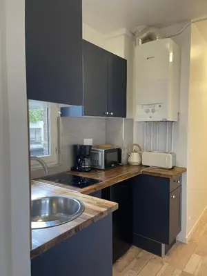 Cuisine ou kitchenette dans l'établissement Cosy Studio - near Paris