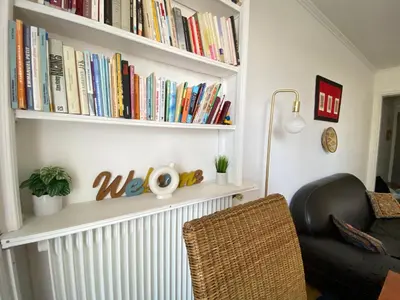 Coin salon dans l'établissement Chez Fiatope - Appartement Calme avec balcon & Parking, proche Tram T6