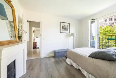 Un ou plusieurs lits dans un hébergement de l'établissement In front of Sacré Cœur - 2 Bedrooms in last floor