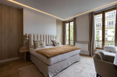 Un ou plusieurs lits dans un hébergement de l'établissement Sublime Apt - 3BD-6P - Arc De Triomphe