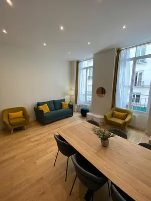 Coin salon dans l'établissement Appartement Aboukir