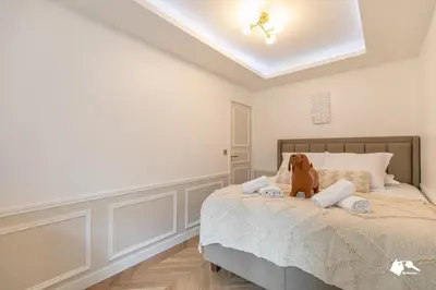 Un ou plusieurs lits dans un hébergement de l'établissement MBA - Louvres - Luxury Appartement