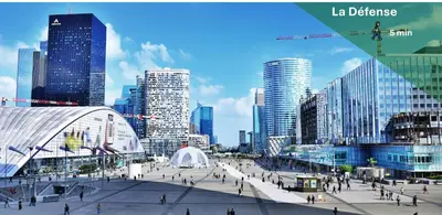 Vue générale sur Courbevoie ou vue de la ville depuis l'appartement