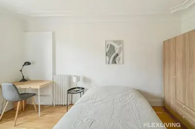 Un ou plusieurs lits dans un hébergement de l'établissement Flexliving - whole flat - Turbigo