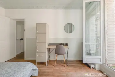 Un ou plusieurs lits dans un hébergement de l'établissement Flexliving - room - Hameau