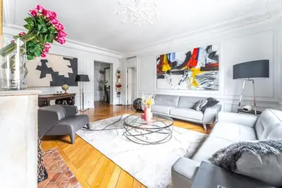 Coin salon dans l'établissement Luxueux Appartment Georges V