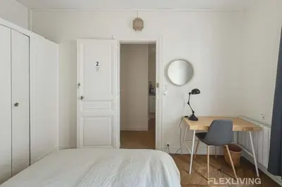 Un ou plusieurs lits dans un hébergement de l'établissement Flexliving - whole flat - Mesnil