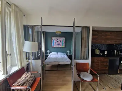 Un ou plusieurs lits dans un hébergement de l'établissement Luxe parisien, charme 16e - À 2 pas du Trocadéro