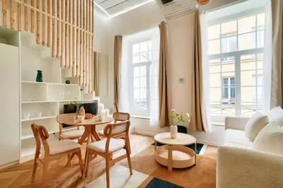 Coin salon dans l'établissement Belle epoque - Magnifique duplex avec mezzanine pour 4