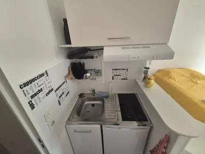 Cuisine ou kitchenette dans l'établissement Studio a Suresnes