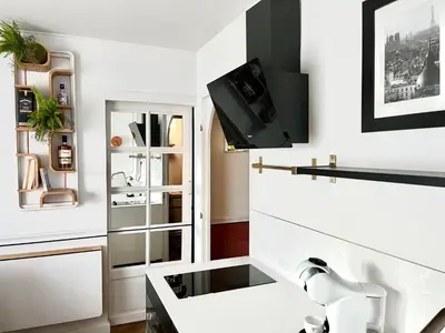 Cuisine ou kitchenette dans l'établissement le Boudoir de Longchamp