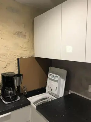 Cuisine ou kitchenette dans l'établissement Charmant duplex Metro Raspail jardin du Luxembourg