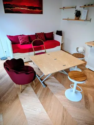 Coin salon dans l'établissement Magnifique 2 pièces avec terrasse et grand jardin