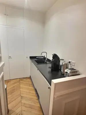 Cuisine ou kitchenette dans l'établissement Superbe T2 Cosy à 5 min du Louvres