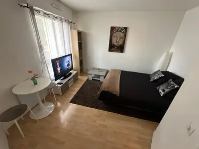 Télévision ou salle de divertissement dans l'établissement Charmant studio à Paris La Défense