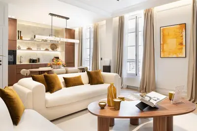Coin salon dans l'établissement TheLander - Serviced Apartments in Opéra