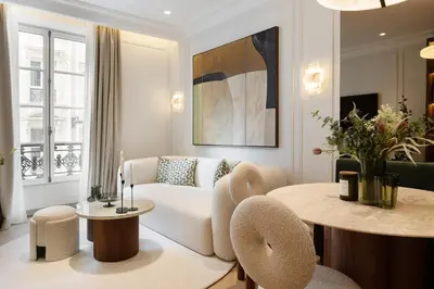 Coin salon dans l'établissement TheLander - Serviced Apartments in Opéra