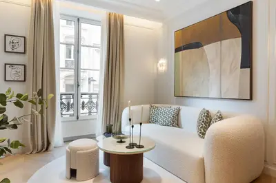 Coin salon dans l'établissement TheLander - Serviced Apartments in Opéra