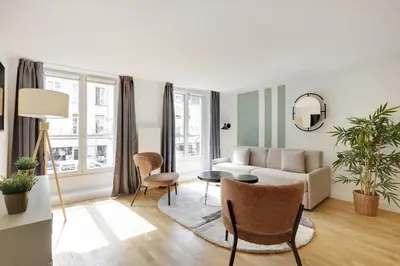 Coin salon dans l'établissement Pick A Flat's Apartement in Saint-Martin - Rue du faubourg Saint-Martin