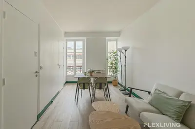 Coin salon dans l'établissement Flexliving - whole flat - Batelière