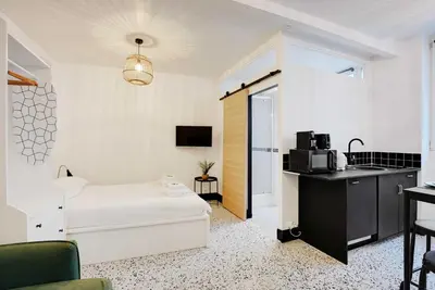 Un ou plusieurs lits dans un hébergement de l'établissement Cosy Studio - 3P - Place de la Bastille