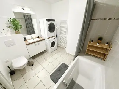 Salle de bains dans l'établissement Celine 21 Appartement cosy aux portes de Paris
