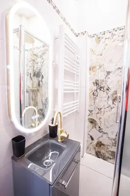 Salle de bains dans l'établissement Appartement Royal carré d'or de Paris 17 eme
