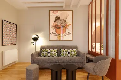 Coin salon dans l'établissement Pick A Flat's Apartment in Montmartre - Rue des Martyrs