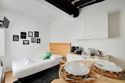 Un ou plusieurs lits dans un hébergement de l'établissement Cozy studio - 2P - Sorbonne-Latin Quarter