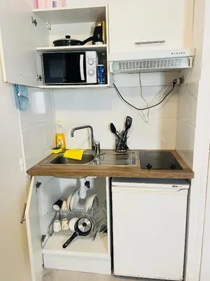 Cuisine ou kitchenette dans l'établissement Paris apertment