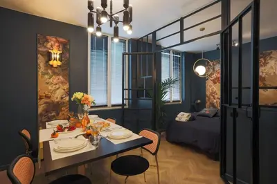 Un ou plusieurs lits dans un hébergement de l'établissement Sublimappartlamarquisepariscenter2bathr