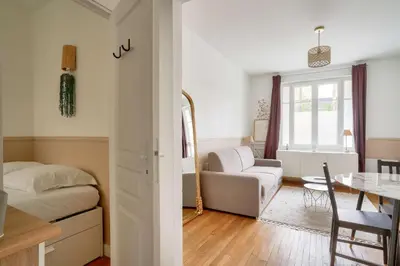 Un ou plusieurs lits dans un hébergement de l'établissement Urban oasis 1BR - Paris