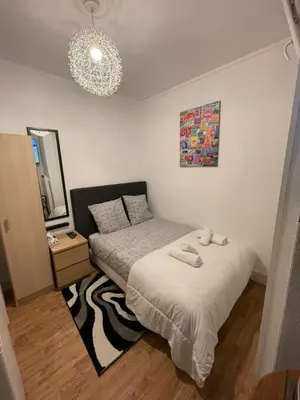 Un ou plusieurs lits dans un hébergement de l'établissement Dame de fer apartment