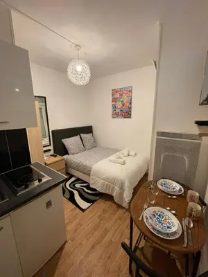 Un ou plusieurs lits dans un hébergement de l'établissement Dame de fer apartment
