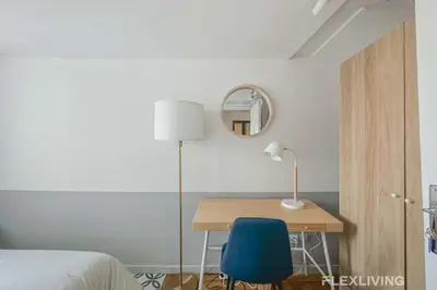 Un ou plusieurs lits dans un hébergement de l'établissement Flexliving - room - Lune