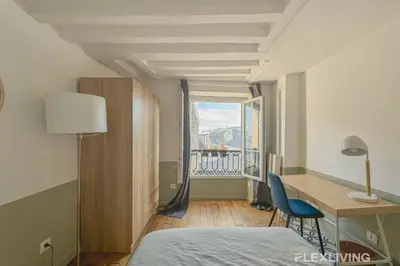 Un ou plusieurs lits dans un hébergement de l'établissement Flexliving - whole flat - Lune