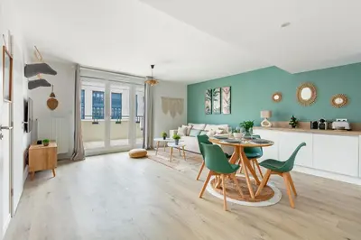 Cuisine ou kitchenette dans l'établissement Refuge Naturel au Cœur des Docks by So Homy - 1 Bed Room 4 PAX