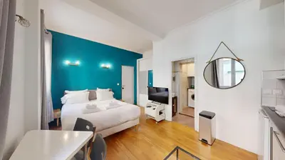Un ou plusieurs lits dans un hébergement de l'établissement Bluestay 235 - Superbe appartement à Paris