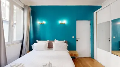 Un ou plusieurs lits dans un hébergement de l'établissement Bluestay 235 - Superbe appartement à Paris