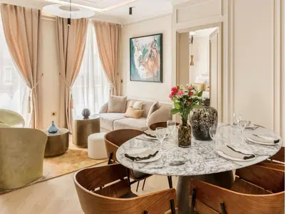 Coin salon dans l'établissement Merveil - Luxury Suite - Marais - Turbigo II