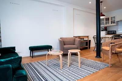 Coin salon dans l'établissement Loft Petion Dog friendly
