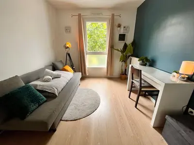 Coin salon dans l'établissement Appartement Saint-Denis proche Stade de France